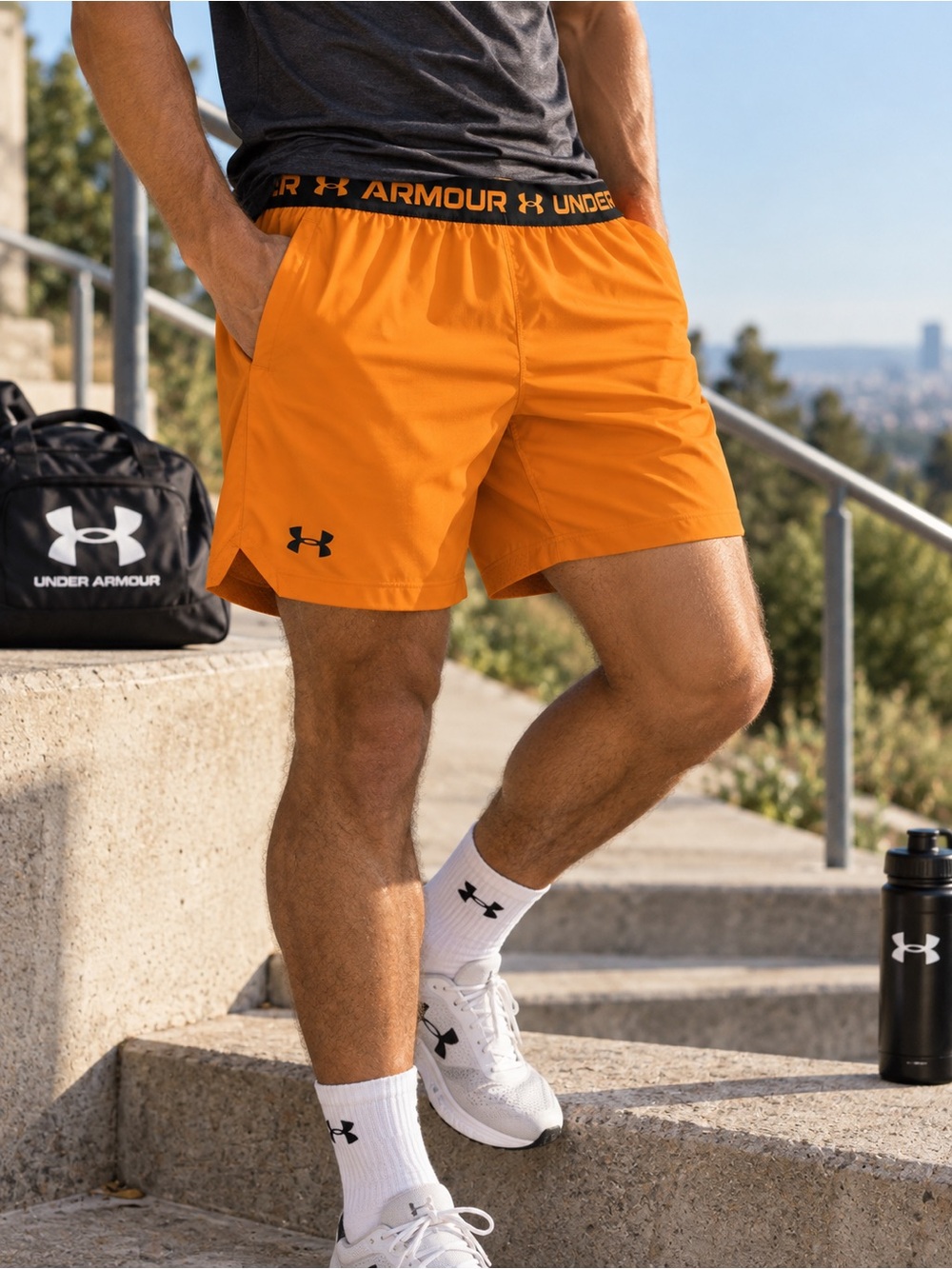 NWT Under Armour UA Vanish Woven 6” Shorts Orange Men’s M